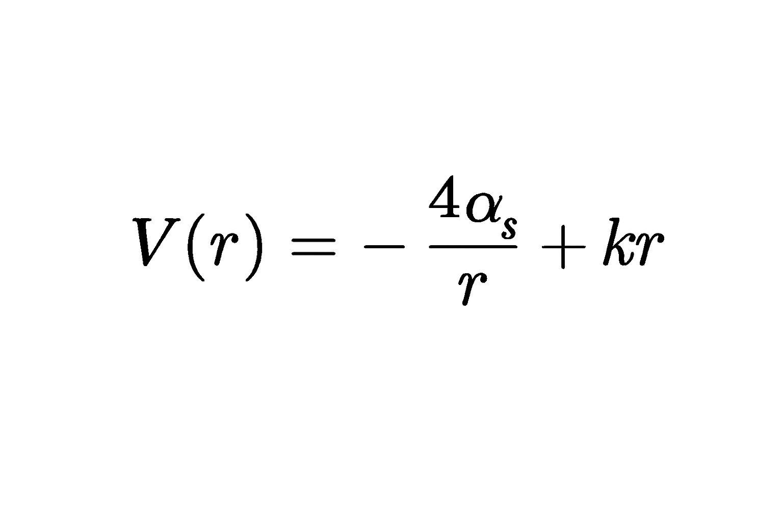 Confinement Potential Equation